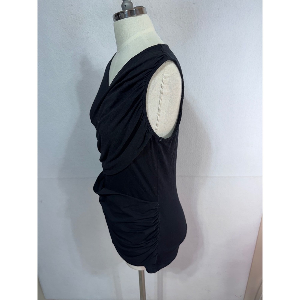 Cabi M Black Tank Top Women's Ruched Drape Sleeveless - Picture 5 of 9